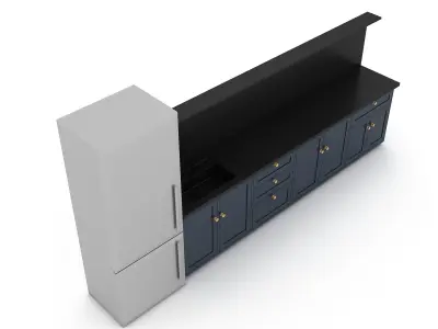 3D modern kitchen design 03 model Low-poly 3D model