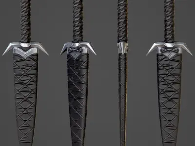 Assassin Knife PBR Game-Ready Low-poly 3D model