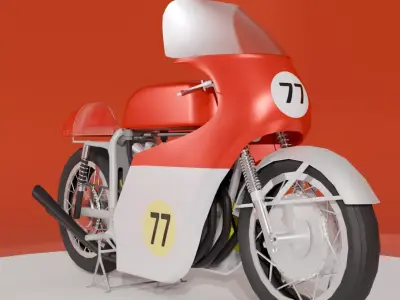 4 cylinder road racer motorcycle 3D model