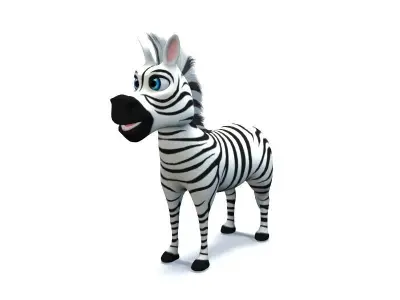 Cartoon Zebra Low-poly 3D model