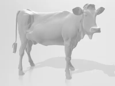 White Black Cow 3D Printable Model STL OBJ 3D print model