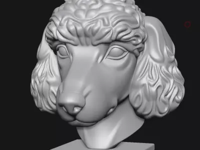 Poodle head sculpture 3D print model