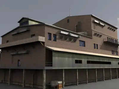 Industrial Buildings 3 Low-poly 3D model