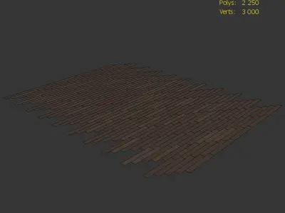 Wood Floor Oak Black Firestop 3D model