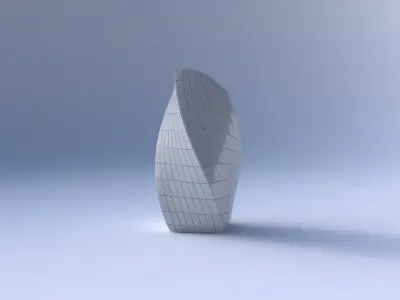 Vase twisted arc quadratic with grid plates 3D print model
