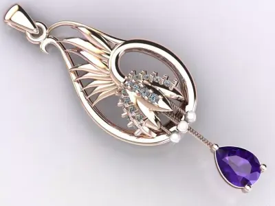 flower pendant for women  3D print model