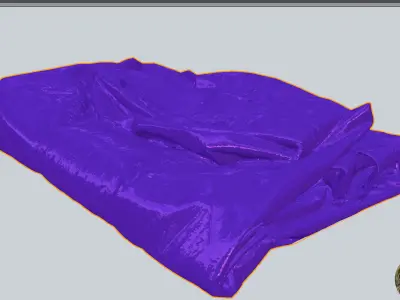 Blue windbreaker windcheater jacket generic folded for sport 3D model