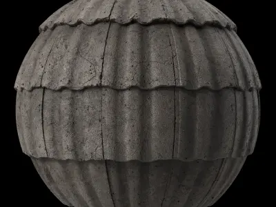 Roof Tile Materials 65- Concrete Roofing by Sbsar Seamless Pbr Texture