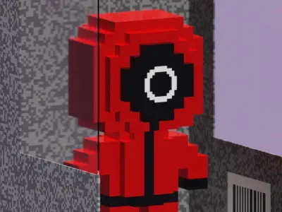 Voxel Toy Squid Game Low-poly 3D model