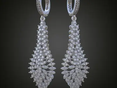 Earring 3D model 3D printable model 0104-10ol Free 3D print model