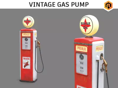 Vintage Gas Pump Free low-poly 3D model