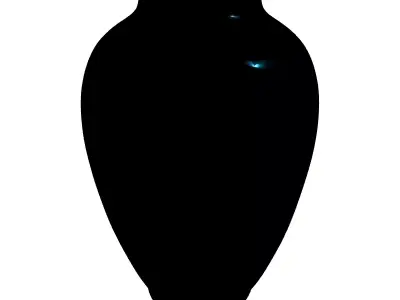 Modern Black Blue Floral Vase Low-poly 3D model