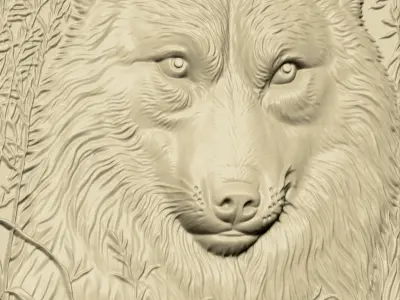 Wolf Head A53 3D print model