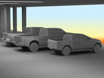 6 LowPoly Pickups Low-poly 3D model