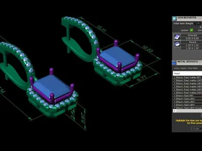 Emerald Drop Earrings -3D Printable CAD Model 3D print model