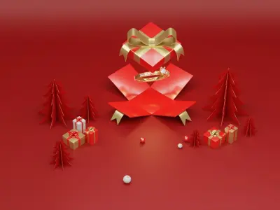 Christmas Product Advertising Display Podium 3D model