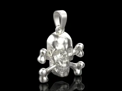 pirate skull pendant model 329 3D print model