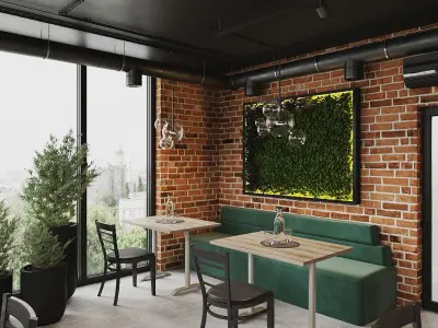 Realistic interior scene 3D model