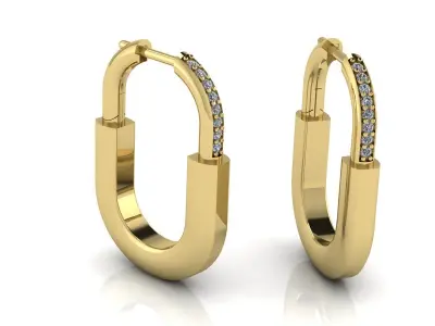 Tiffany Lock  Earring 3D print model