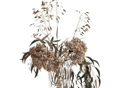 Dry bouquet and book 3D model