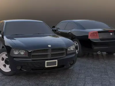 dodge charger  Low-poly 3D model