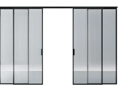 Glass door pocket and swing system black pink gold brown white  3D model