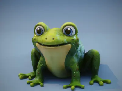 Cartoon Animated Frog Rabbit and Squirrel 3D Model Collection Low-poly 3D model