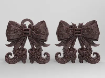 christmas shoe decor  3D print model