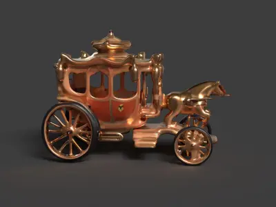Chinese ancient carriage figure  Low-poly 3D model get
