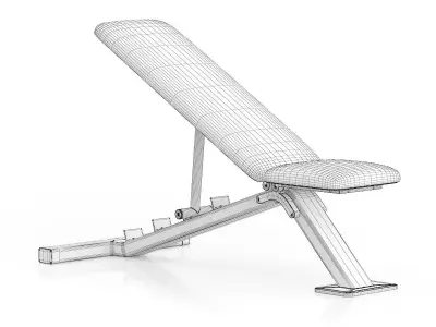 Adjustable Gym Bench 1 3D model