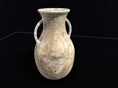 Old Elegant Marble Vase Low-poly 3D model