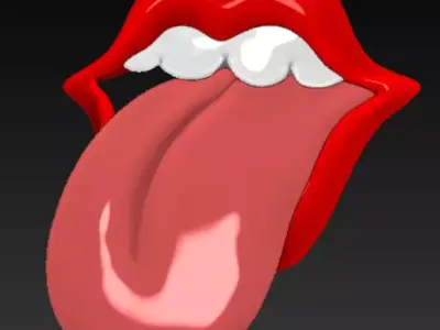 LIPS WITH TONQUE RETRO DECOR 3D print model