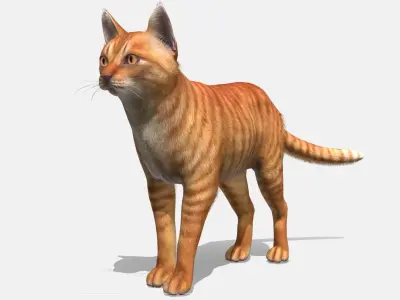 Cats Family Low-poly 3D model