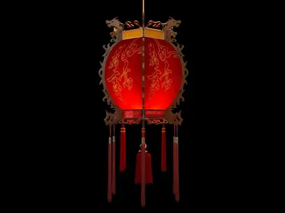 Chinese red lantern  3D model 42