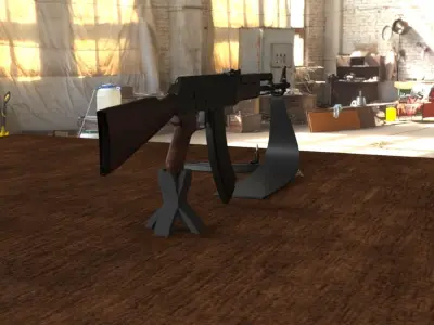 Russian AK-47 Assault Rifle Low-poly 3D model