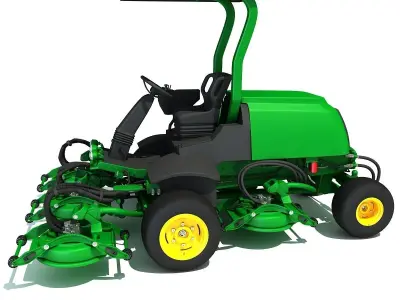 Green Lawn Mower 3D Model 3D model