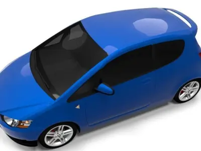 MITSHUBISHI COLT 3 DOOR 2009 LOWPOLY Low-poly 3D model