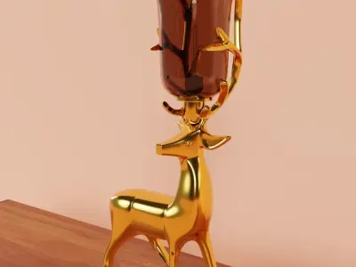 The Mystic Deer Candle Decor Low-poly 3D model