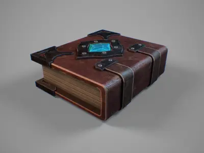 Stylized spell book Low-poly 3D model