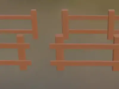 Fence Sample low poly Free Game ready Free low-poly 3D model