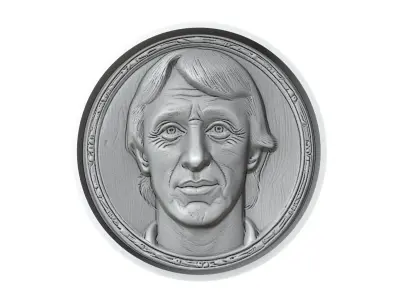 Johan Cruyff Footballer Medallion 3D print model