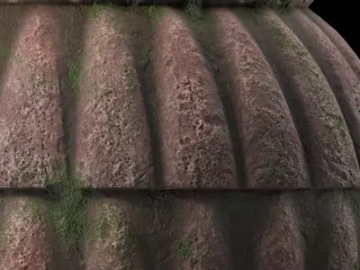 Roof Tile Materials 104- Snow Concrete Roofing - Seamless Pbr 4k Texture