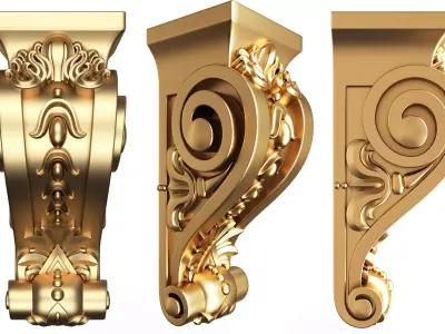 Corbel Carved 07 Low-poly 3D model