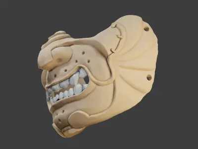 Oni Mask 11 Demon Half Face 3D print model