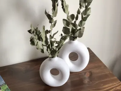 SET OF 4 DONUT VASES BOHO NORDIC MINIMALIST BOHEMIAN 3D PRINT 3D print model