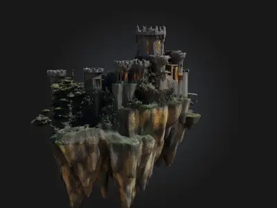 Castle on the Cliff  A Majestic Stronghold Above the Waves 3D model