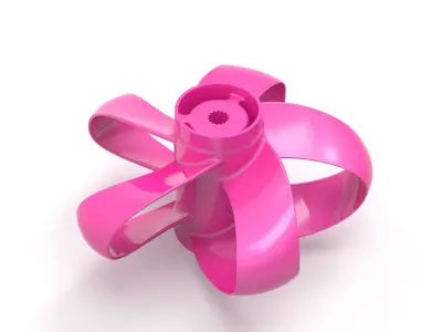 Toroidal boat propeller - 5 blades 3D print model