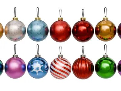 Christmas Ball Collection 01 Low-poly 3D model