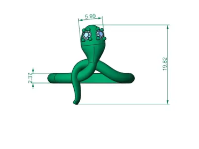 Snake  ring 3D print model