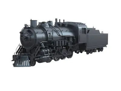 Steam locomotive 3D model old train 3D model